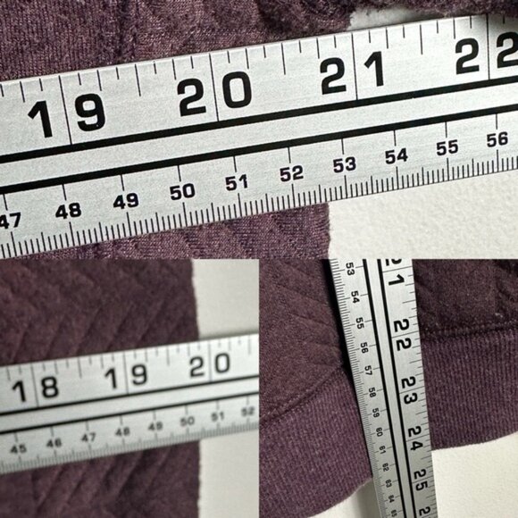 Prana Purple Silverspring Crewneck Pullover Sweater Plum Size Large Quilted Top - Picture 10 of 10